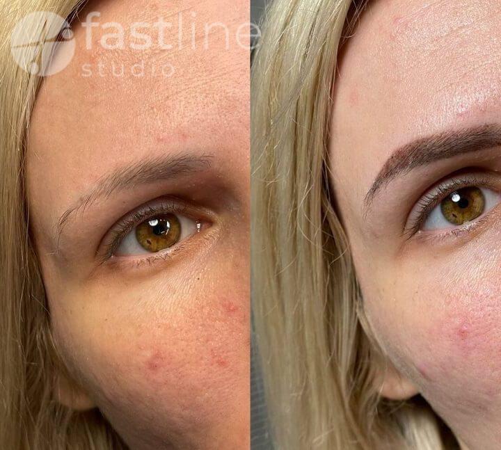 окрашивание бровей с коррекцией формы