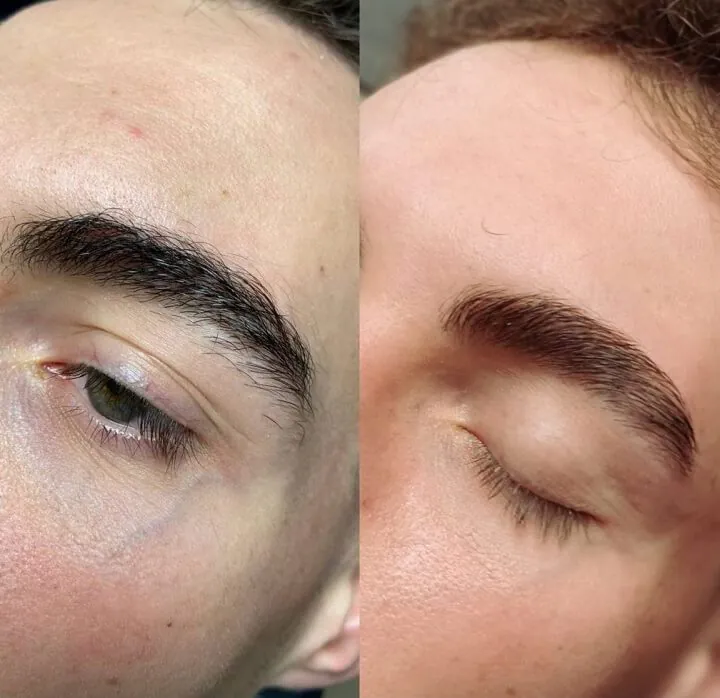 coloring + lamination + eyebrow shaping